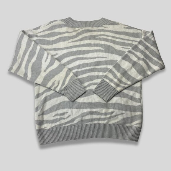 VARLEY Calvert Grey Zebra Print Women’s Sweater Merino Wool Size M NWT - Picture 3 of 8